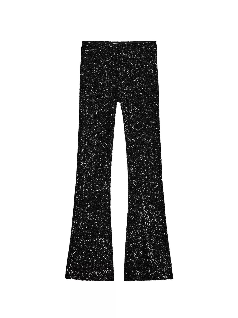 Zara Black Sequin Bootcut Jumpsuit Pants